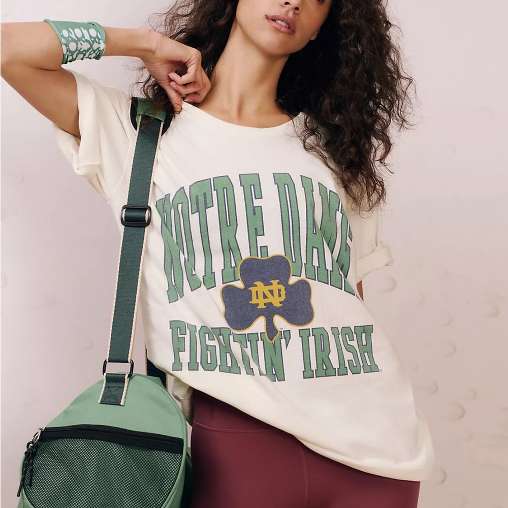 Free People Cream Notre Dame 'Fightin' Irish' Short Sleeve Tee